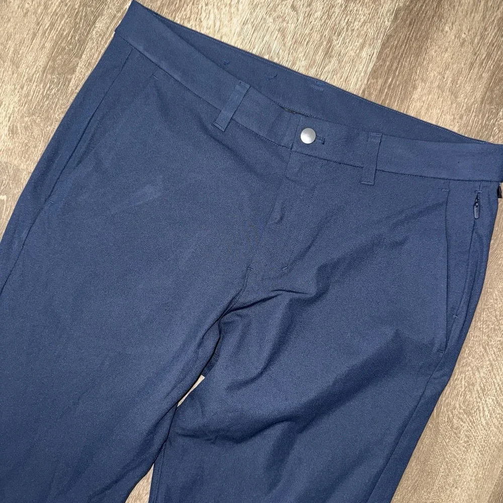 Lululemon ABC Commission Slim Fit Pants Warpstreme Men's 35x32 Navy Blue Stretch